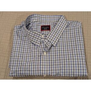 UNTUCKit Wrinkle Free Button Up Shirt Men's XX-Large Blue Gingham Check Cotton